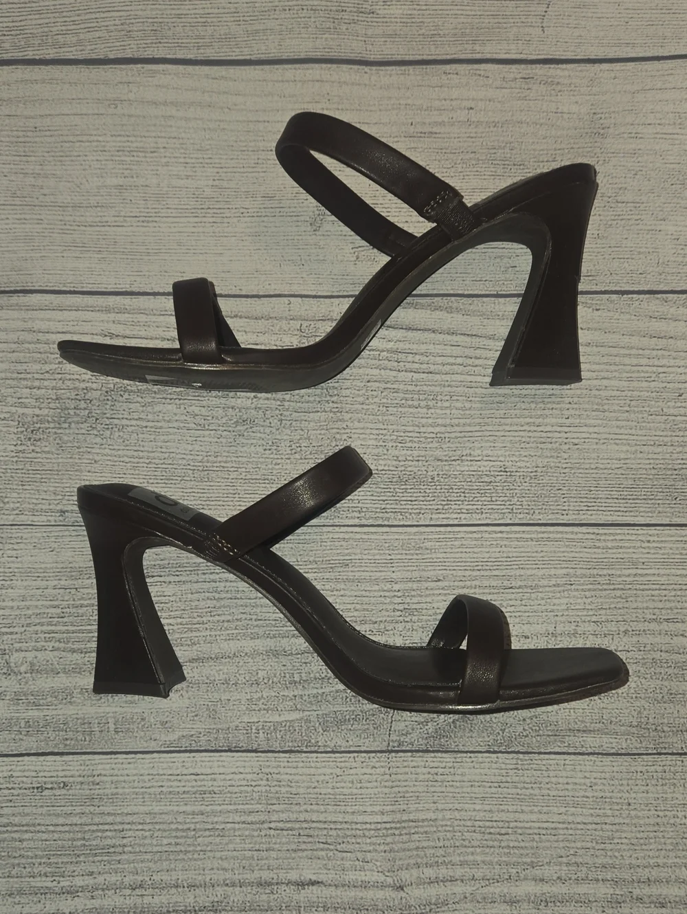 DV Dolce Vita Yorke Square-Toe High-Heel Dress Sandals Chocolate Brown Size 9.5